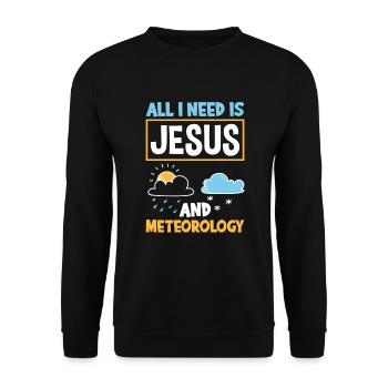 Meteorologist Meteorology Storm Chaser Gift - Unisex Sweatshirt - black - Front - Alina (178cm) & Michal (187cm)