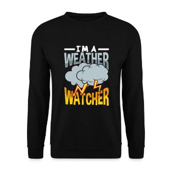 Meteorologist Meteorology Storm Chaser Gift - Unisex Sweatshirt - black - Front - Alina (178cm) & Michal (187cm)