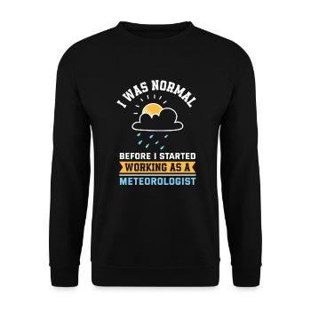 Meteorologe Meteorologie Sturmjäger Geschenk - Unisex Pullover - Schwarz - Vorne - Alina (178cm) & Michal (187cm)