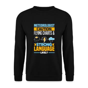 Meteorologe Meteorologie Sturmjäger Geschenk - Unisex Pullover - Schwarz - Vorne - Alina (178cm) & Michal (187cm)
