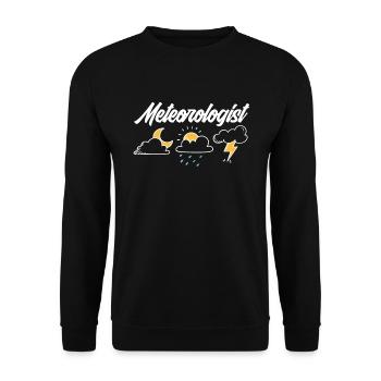 Meteorologe Meteorologie Sturmjäger Geschenk - Unisex Pullover - Schwarz - Vorne - Alina (178cm) & Michal (187cm)