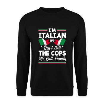 Lustiges Italien Geschenk - Unisex Pullover - Schwarz - Vorne - Alina (178cm) & Michal (187cm)