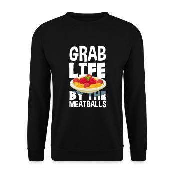 Lustiges Italien Geschenk - Unisex Pullover - Schwarz - Vorne - Alina (178cm) & Michal (187cm)