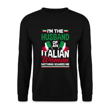 Lustiges Italien Geschenk - Unisex Pullover - Schwarz - Vorne - Alina (178cm) & Michal (187cm)
