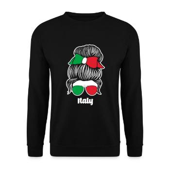 Lustiges Italien Geschenk - Unisex Pullover - Schwarz - Vorne - Alina (178cm) & Michal (187cm)