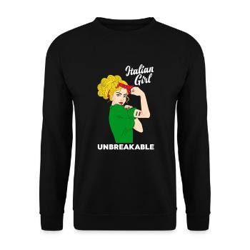 Lustiges Italien Geschenk - Unisex Pullover - Schwarz - Vorne - Alina (178cm) & Michal (187cm)