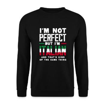 Lustiges Italien Geschenk - Unisex Pullover - Schwarz - Vorne - Alina (178cm) & Michal (187cm)