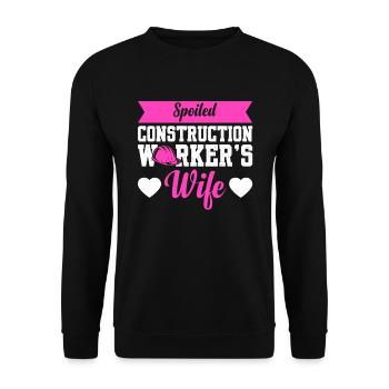Spoiled Construction Worker's Wife - Unisex Sweatshirt - black - Front - Alina (178cm) & Michal (187cm)