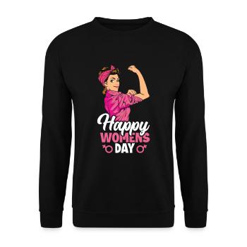 Feminismus Feministin - Unisex Pullover - Schwarz - Vorne - Alina (178cm) & Michal (187cm)