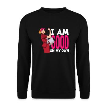 Feminismus Feministin - Unisex Pullover - Schwarz - Vorne - Alina (178cm) & Michal (187cm)