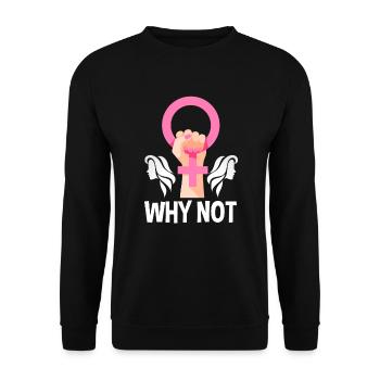 Feminismus Feministin - Unisex Pullover - Schwarz - Vorne - Alina (178cm) & Michal (187cm)