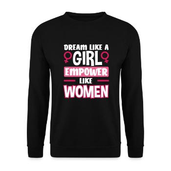 Feminismus Feministin - Unisex Pullover - Schwarz - Vorne - Alina (178cm) & Michal (187cm)
