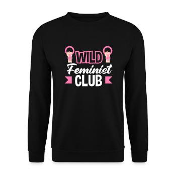 Feminismus Feministin - Unisex Pullover - Schwarz - Vorne - Alina (178cm) & Michal (187cm)