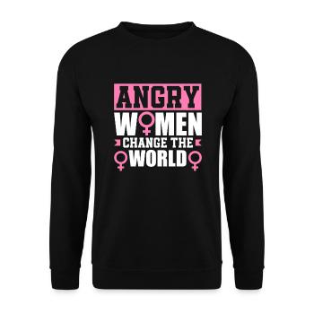 Feminismus Feministin - Unisex Pullover - Schwarz - Vorne - Alina (178cm) & Michal (187cm)