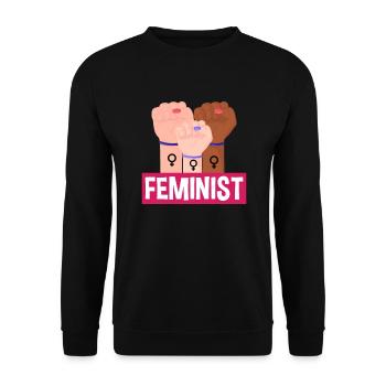 Feminismus Feministin - Unisex Pullover - Schwarz - Vorne - Alina (178cm) & Michal (187cm)