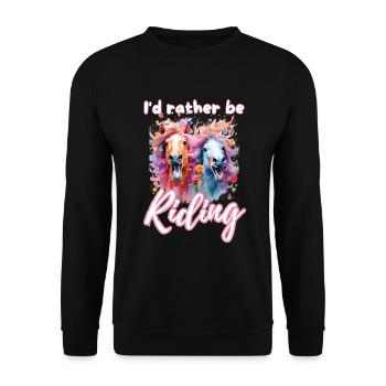 I'd rather be riding horseriding girl splash art - Unisex Sweatshirt - black - Front - Alina (178cm) & Michal (187cm)