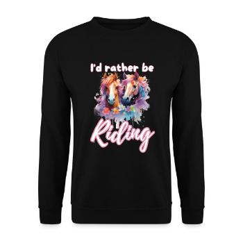 I'd rather be riding horseriding girl splash art - Unisex Sweatshirt - black - Front - Alina (178cm) & Michal (187cm)