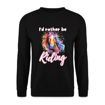 I'd rather be riding horseriding girl splash art - Unisex Sweatshirt - black - Front - Alina (178cm) & Michal (187cm)