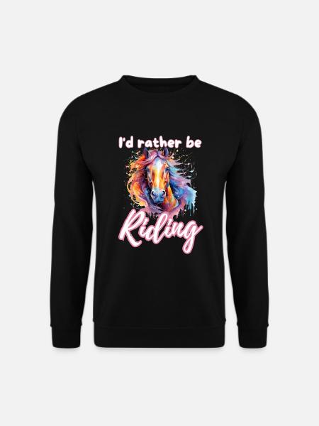 Ich würde lieber reiten reiten Mädchen Splash Art - Unisex Pullover - Schwarz
