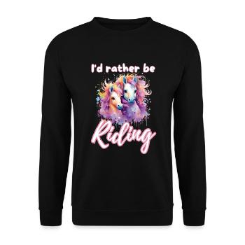 I'd rather be riding horseriding girl splash art - Unisex Sweatshirt - black - Front - Alina (178cm) & Michal (187cm)