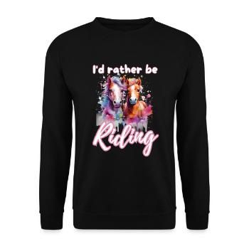 I'd rather be riding horseriding girl splash art - Unisex Sweatshirt - black - Front - Alina (178cm) & Michal (187cm)