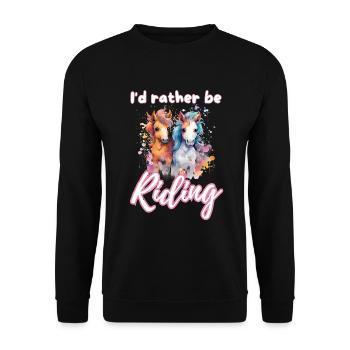 I'd rather be riding horseriding girl splash art - Unisex Sweatshirt - black - Front - Alina (178cm) & Michal (187cm)