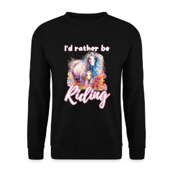 I'd rather be riding horseriding girl splash art - Unisex Sweatshirt - black - Front - Alina (178cm) & Michal (187cm)