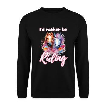 I'd rather be riding horseriding girl splash art - Unisex Sweatshirt - black - Front - Alina (178cm) & Michal (187cm)