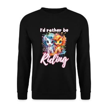 I'd rather be riding horseriding girl splash art - Unisex Sweatshirt - black - Front - Alina (178cm) & Michal (187cm)