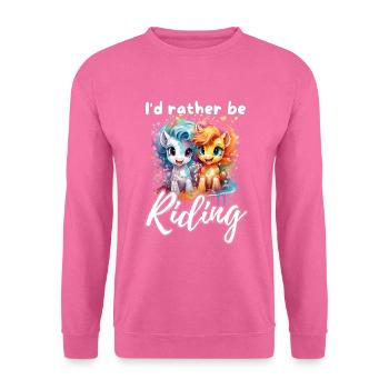 Je préfère monter à cheval fille splash art - Sweat-shirt Unisexe - rose - Devant