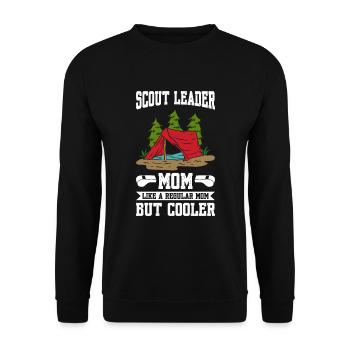 Scout Leader Dad Like A Regular Mom But Cooler - Unisex Sweatshirt - black - Front - Alina (178cm) & Michal (187cm)