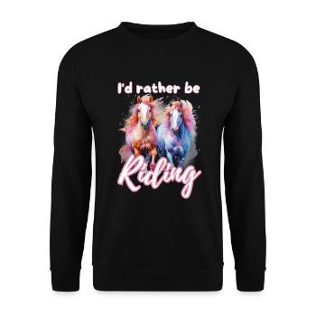 I'd rather be riding horseriding girl splash art - Unisex Sweatshirt - black - Front - Alina (178cm) & Michal (187cm)