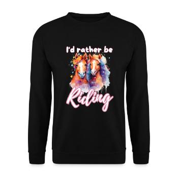 I'd rather be riding horseriding girl splash art - Unisex Sweatshirt - black - Front - Alina (178cm) & Michal (187cm)