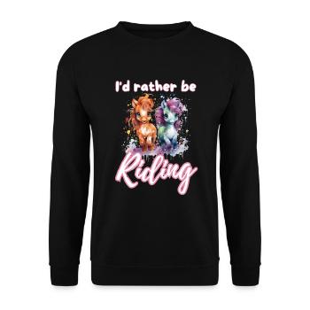 I'd rather be riding horseriding girl splash art - Unisex Sweatshirt - black - Front - Alina (178cm) & Michal (187cm)