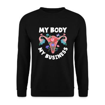Feminismus Feministin - Unisex Pullover - Schwarz - Vorne - Alina (178cm) & Michal (187cm)