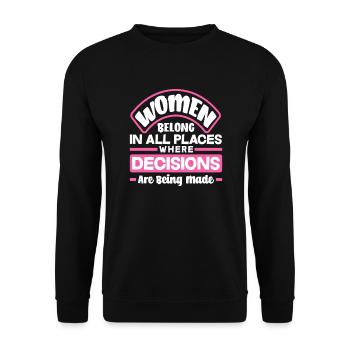 Feminismus Feministin - Unisex Pullover - Schwarz - Vorne - Alina (178cm) & Michal (187cm)