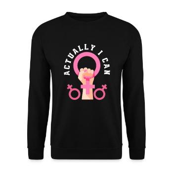 Feminismus Feministin - Unisex Pullover - Schwarz - Vorne - Alina (178cm) & Michal (187cm)