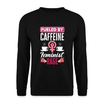 Feminismus Feministin - Unisex Pullover - Schwarz - Vorne - Alina (178cm) & Michal (187cm)