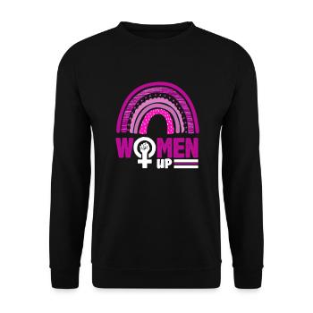 Feminismus Feministin - Unisex Pullover - Schwarz - Vorne - Alina (178cm) & Michal (187cm)