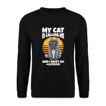 Mon chat m’appelle et je dois partir - Sweat-shirt Unisexe - noir - Devant - Alina (178cm) & Michal (187cm)