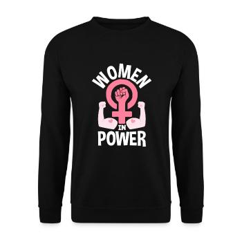 Feminismus Feministin - Unisex Pullover - Schwarz - Vorne - Alina (178cm) & Michal (187cm)