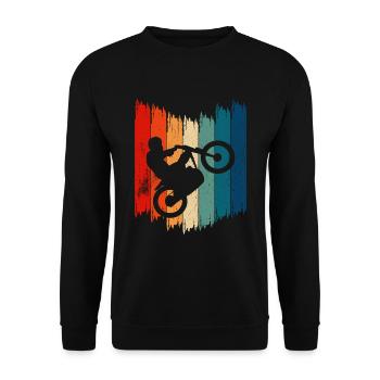 Vintage Motorbike Retro Motorcycling - Unisex Pullover - Schwarz - Vorne - Alina (178cm) & Michal (187cm)