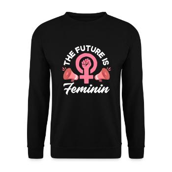 Feminismus Feministin - Unisex Pullover - Schwarz - Vorne - Alina (178cm) & Michal (187cm)