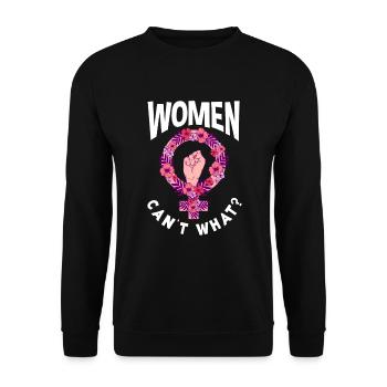 Feminismus Feministin - Unisex Pullover - Schwarz - Vorne - Alina (178cm) & Michal (187cm)