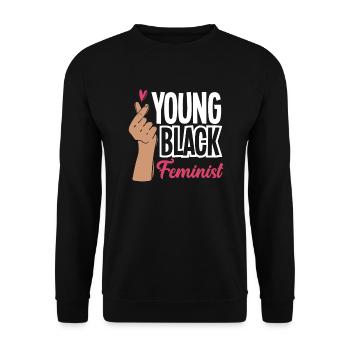 Feminismus Feministin - Unisex Pullover - Schwarz - Vorne - Alina (178cm) & Michal (187cm)