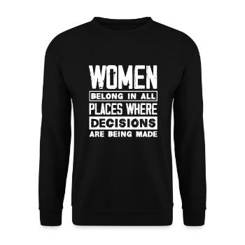 Feminismus Feministin - Unisex Pullover - Schwarz - Vorne - Alina (178cm) & Michal (187cm)