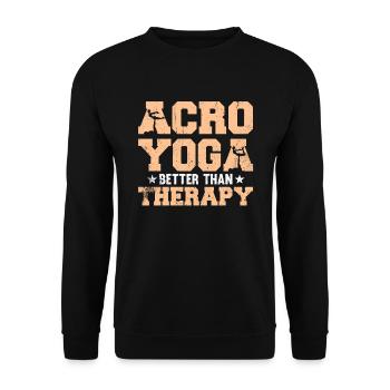 Acroyoga Better Than Therapy - Unisex Sweatshirt - black - Front - Alina (178cm) & Michal (187cm)