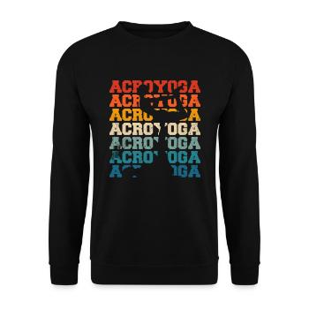 Funny Acroyoga Acro Yoga - Unisex Pullover - Schwarz - Vorne - Alina (178cm) & Michal (187cm)