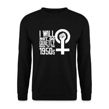 Feminismus Feministin - Unisex Pullover - Schwarz - Vorne - Alina (178cm) & Michal (187cm)