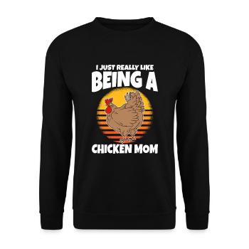 I Just Really Like Being A Chicken Mom - Unisex Sweatshirt - black - Front - Alina (178cm) & Michal (187cm)